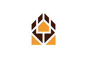 modern bear paw house logo, a Branding & Logo Template by Rasagama Studio