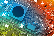 Electronic circuit board close up featuring background, blue, and board, a Technology Photo by RGdesign (Thumbnail 2 of 2)