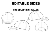 Dad Cap Tech Pack Flat Mockup, a Hat Mockup by Infinity Mockups (Thumbnail 2 of 8)