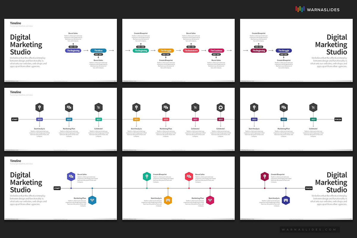 Timeline PowerPoint Templates, a Presentation Template by Warna Works (Photo 17 of 24)