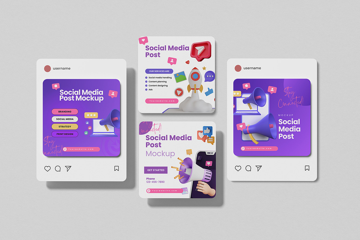 Social Media Instagram Post Mockup, an Advertising Mockup by Graphic Deal (Photo 9 of 15)