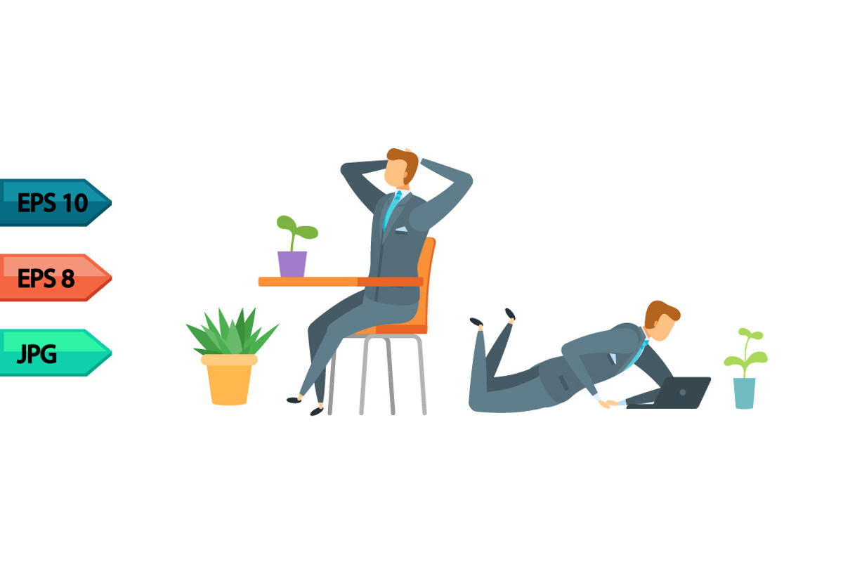 Vector business character poses set, an Object Graphic by julia_musdotter (Photo 3 of 15)