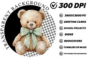 Watercolor Teddy Bear Clipart, an Illustration by DreamCafeArt (Thumbnail 7 of 8)