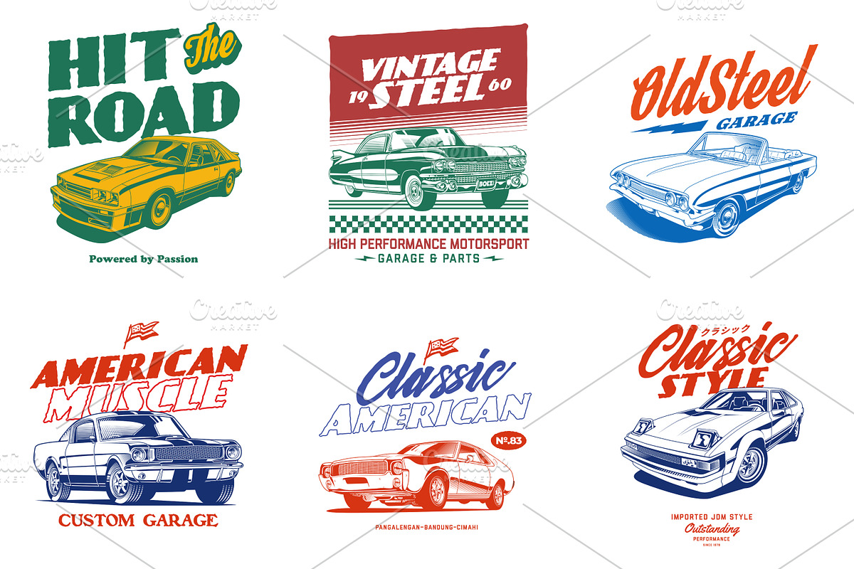 Vintage Classic Car Collection no 07, a Transportation Illustration by The BolzStudio (Photo 10 of 12)