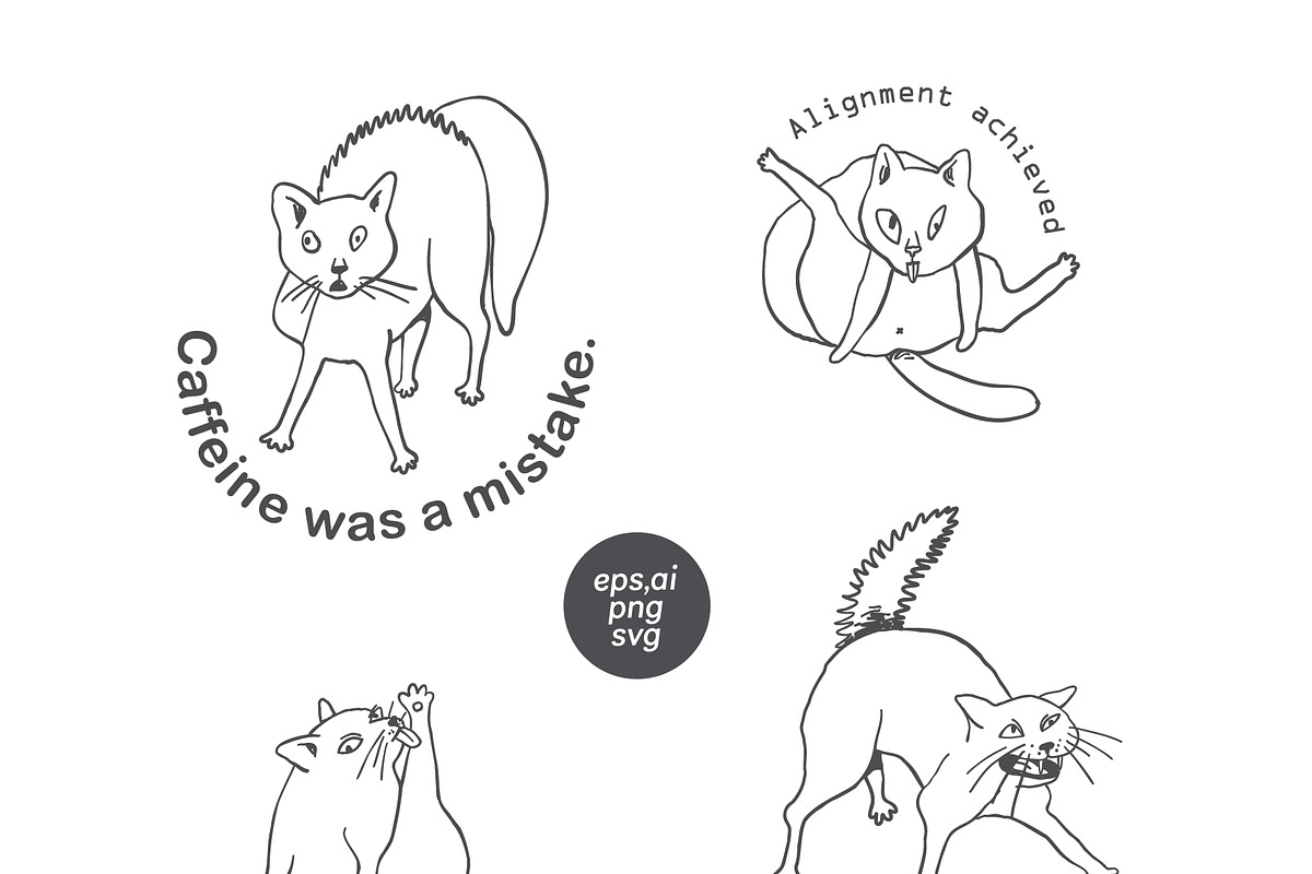 Funny Cats Line Art Bundle, an Illustration by Anastasiya Klempach (Photo 12 of 19)