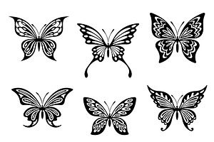 Black Butterfly Tattoos And Silhouet