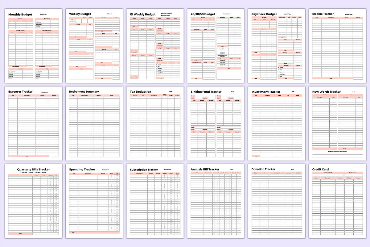 2025-26 Budget Planner Bundle Canva, a Stationery Template by Mustafiz (Photo 3 of 5)