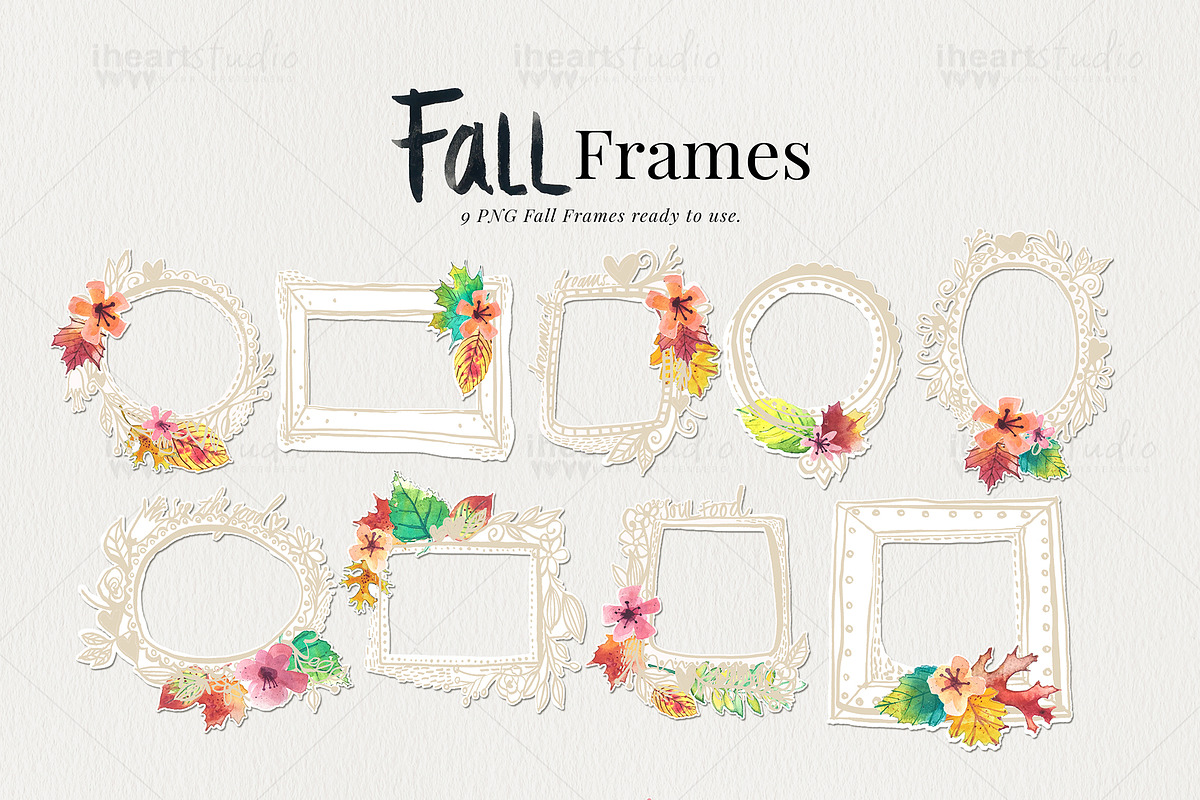 Fall Frames Watercolors, an Illustration by iHeartStudio (Photo 2 of 4)