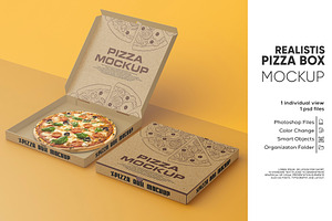 Realistic Pizza Box Mockup Vol. 1