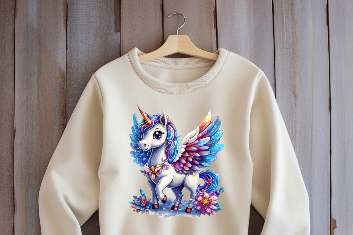 Cartoon unicorn pegasus with wings., an Animal Illustration by yod67 (Photo 4 of 9)