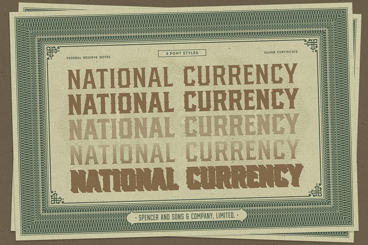 S&S National Currency Font Bundle, a Font by Spencer & Sons Co. (Photo 4 of 9)