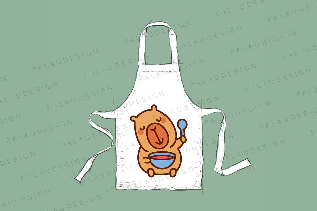 Cute Kawaii Capybara with Food, an Animal Illustration by Palau (Photo 4 of 12)