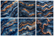 Navy and Rose Gold Marble Digital Pa, an Illustration by RobertsArt (Thumbnail 2 of 7)