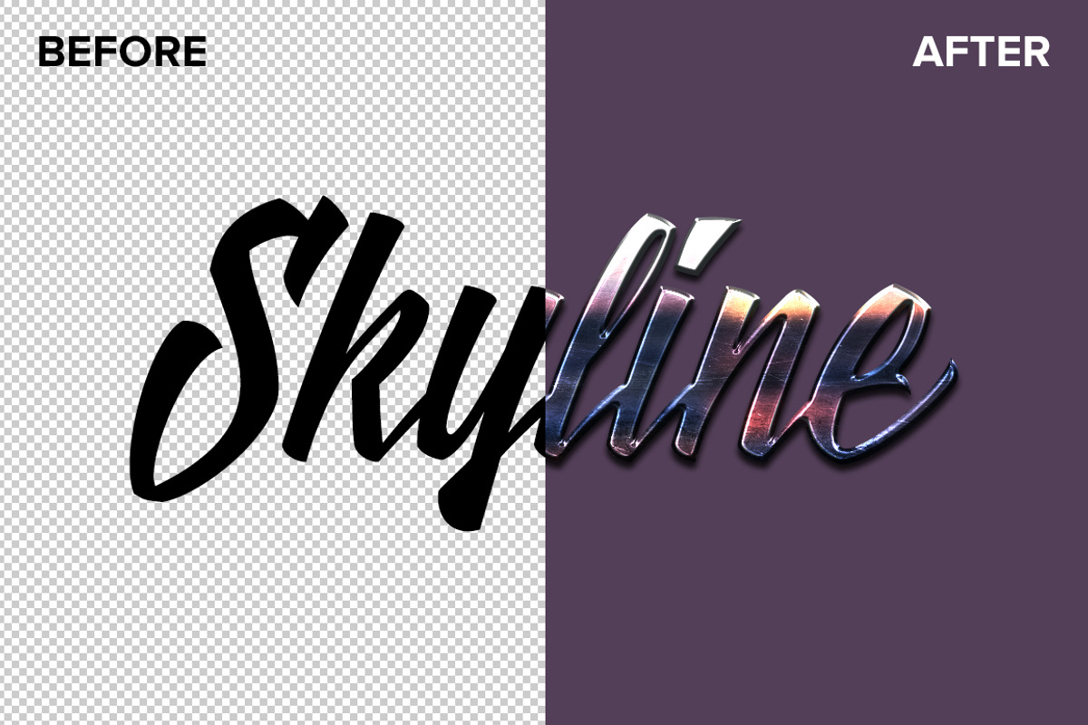 Chrome Photoshop Layer Styles, a Layer Style Add-On by Creativenauts (Photo 2 of 6)