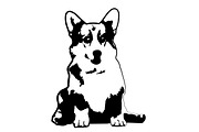 Cute Corgi Dog - black vector svg, an Animal Illustration by Watercolor_Vector Graphic (Thumbnail 3 of 7)
