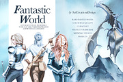 Watercolor Fantasy Clipart Bundle, a Person Illustration by ArtCreationsDesign (Thumbnail 7 of 22)