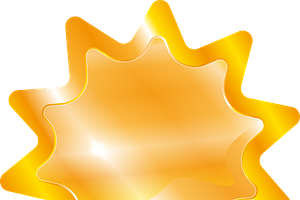 Golden Starburst Badge with Gradient, an Icon by JYa_Design