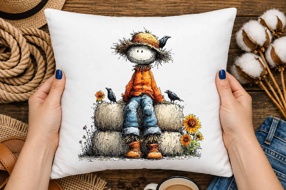 Quirky Scarecrow PNG Clipart, a Seasonal Illustration by OK Design (Photo 4 of 6)
