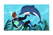 People swim underwater. Scuba diving, a Sport Illustration by PaperTrident (Thumbnail 2 of 9)