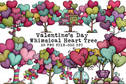 Whimsical Valentines Day Heart Tree, an Illustration by Libby Wishes (Thumbnail 1 of 7)
