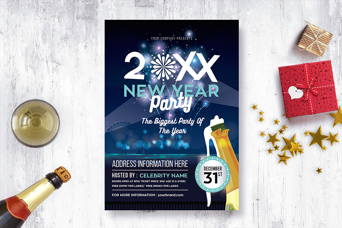 Bundle New Year Party Flyer, a Flyer Template by Totem Design Studio (Photo 3 of 5)