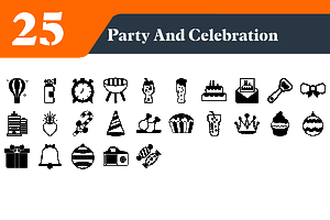 Party and Celebration Solid Icons, an Outline Icon by EllaMaiyaali