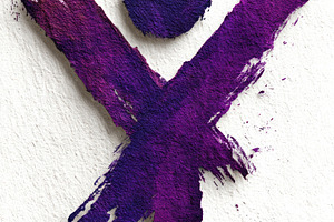 Abstract Human Figure With Raised Arm Painted in Purple and Mage, a Nature Photo by José Manuel Gelpi
