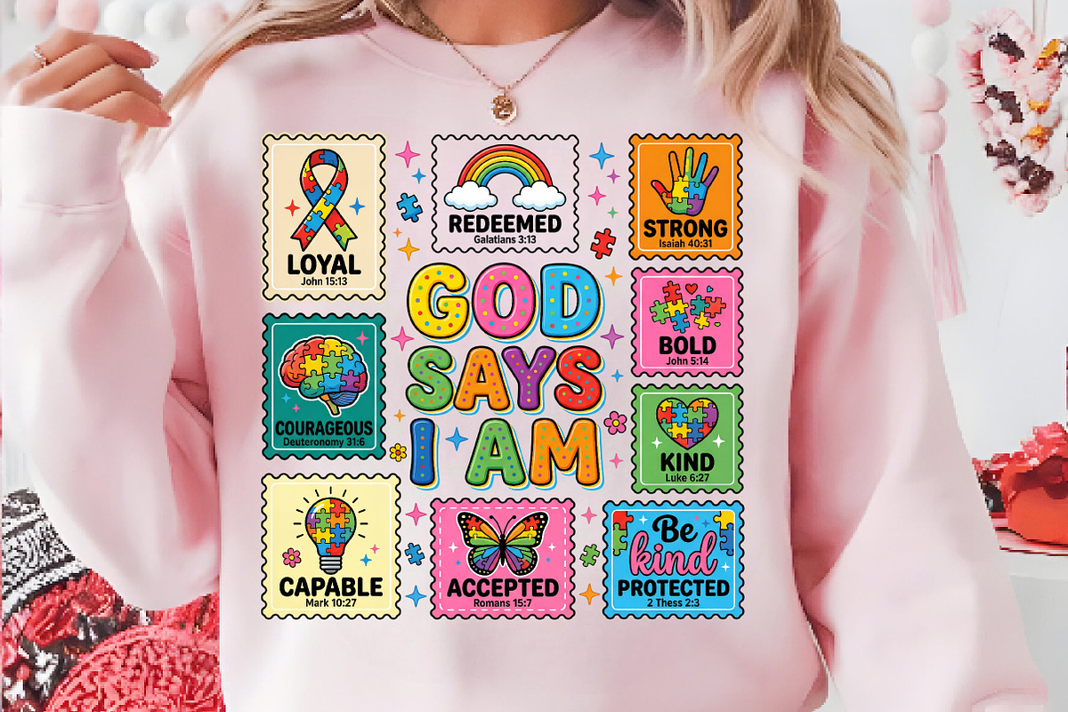 God Says I Am PNG, Autism Awareness, an Illustration by CreationArt (Photo 6 of 9)