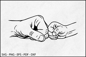 Father & Child Fist Bump SVG, an Object Graphic by BeeCraftR