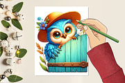 Funny Owl Peeking Clipart, an Animal Illustration by RobertsArt (Thumbnail 4 of 7)