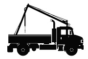 Crane Truck Vector Silhouette PNG, a Transportation Illustration by Gfx Expert Team (Thumbnail 1 of 3)