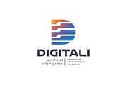 Striped Letter D Tech Logo, a Branding & Logo Template by Design_Planet (Thumbnail 1 of 4)