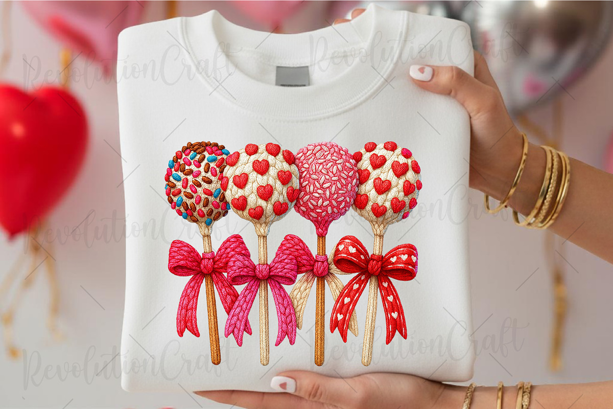 Faux Crochet Valentines Lollipop Png, an Illustration by OK Design (Photo 5 of 6)