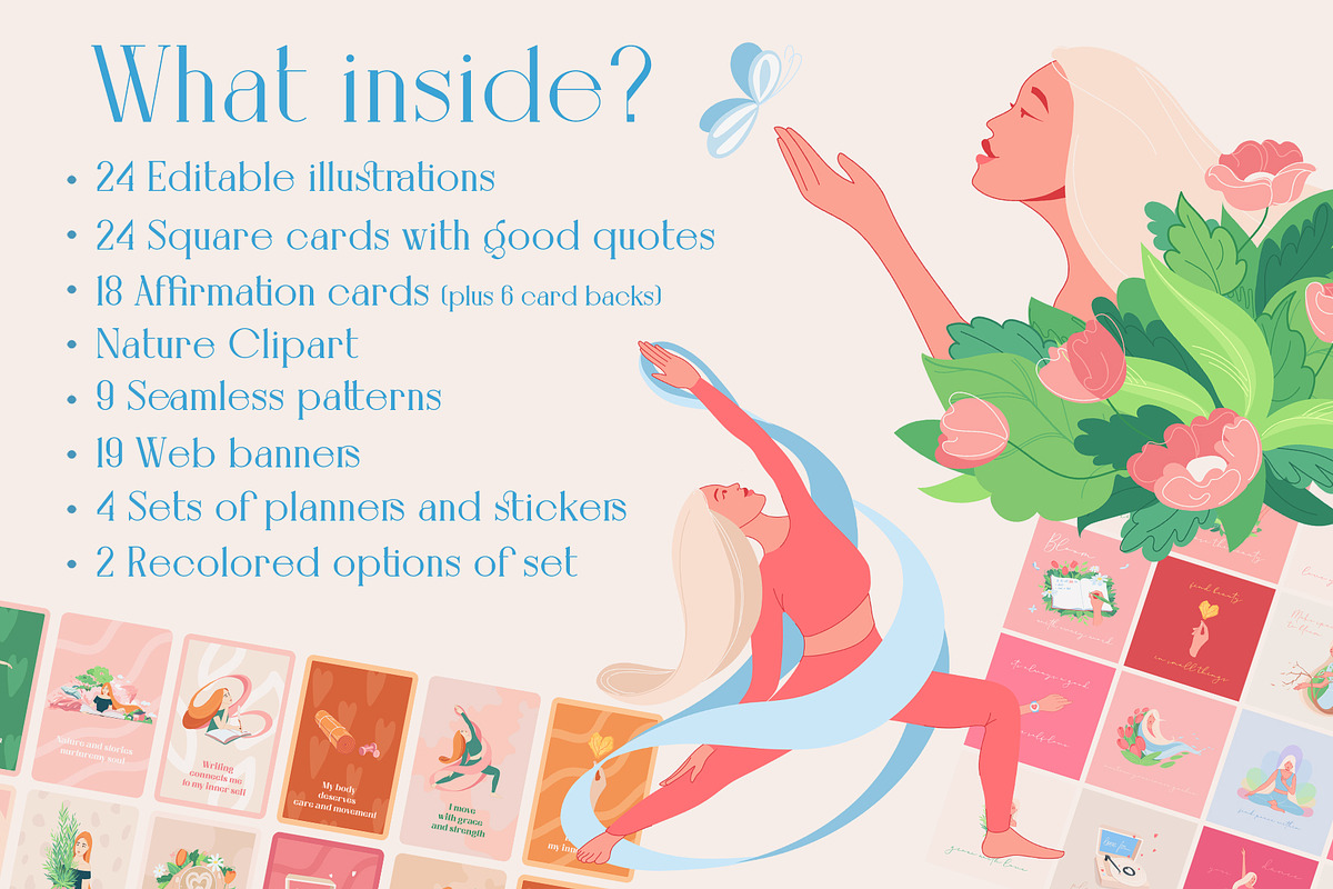 Self Love Illustrations+Design KIT, a Graphic by potokvarte (Photo 2 of 24)