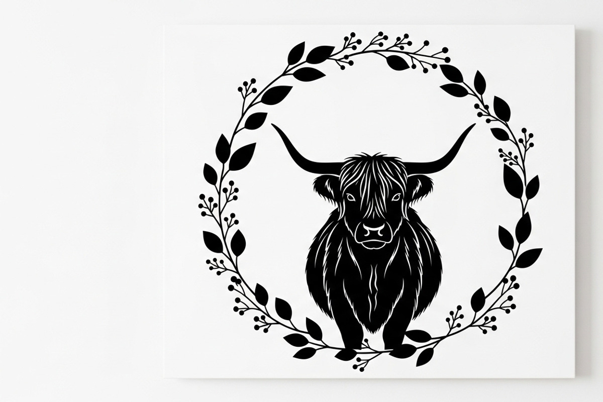Rustic Highland cow wall art design, an Illustration by Amazin_art (Photo 6 of 40)