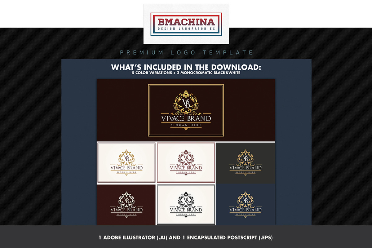 Vivace Brand Logo, a Branding & Logo Template by BMACHINA Labs. (Photo 3 of 5)