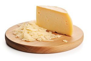 Piece of cheese on white background, a Food & Drink Photo by AlyaAnd