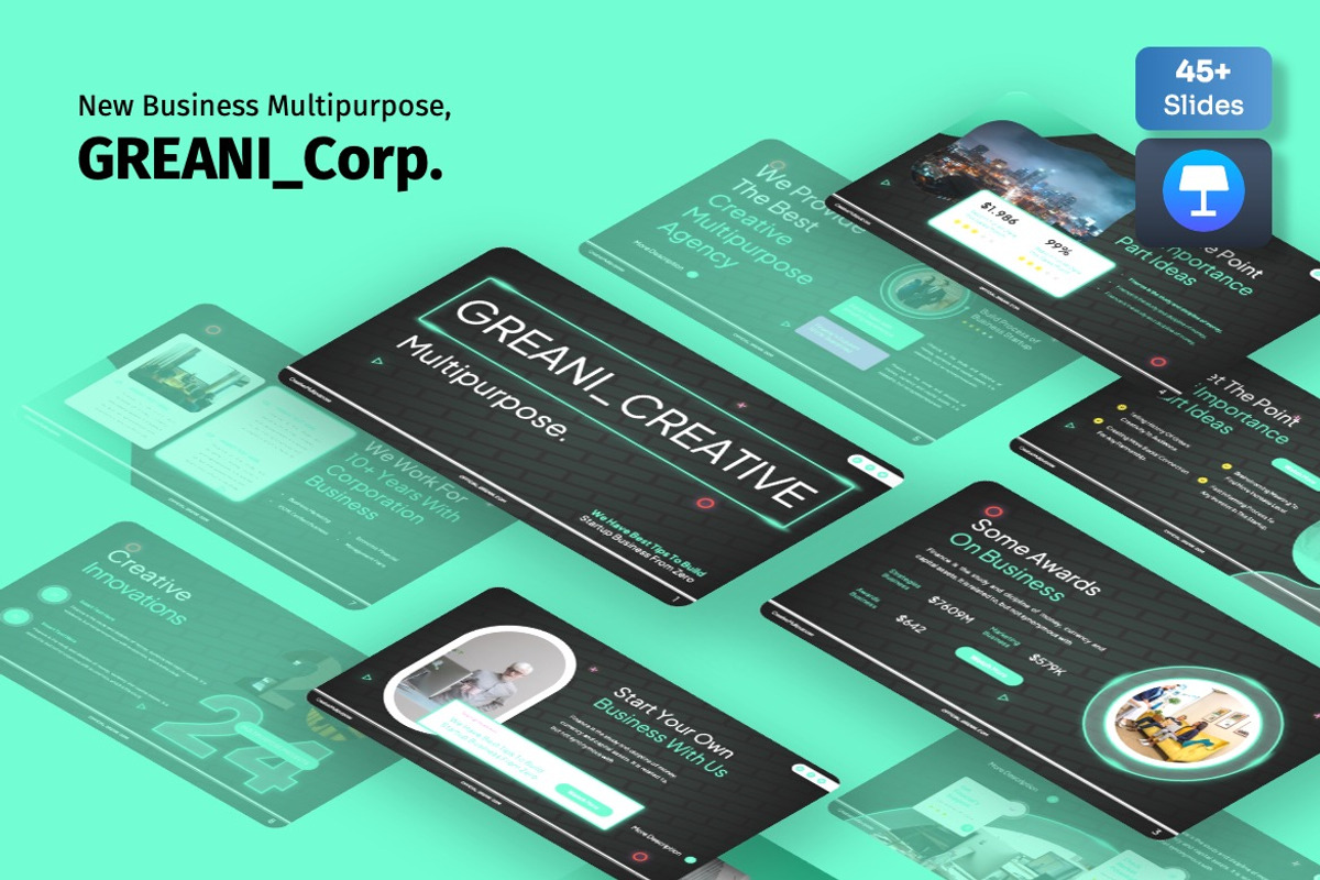 Greani - Corporate Keynote, a Presentation Template by Dhabee (Photo 1 of 7)