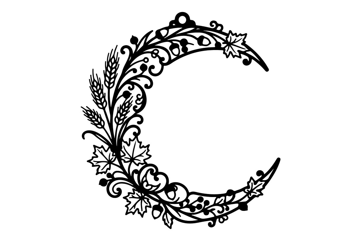 Floral Moon Ornament Bundle, an Object Graphic by hafijul (Photo 6 of 6)