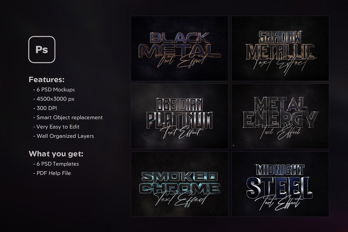 Black Metal Text Effects, a Layer Style Add-On by Andrew Skoch Design (Photo 2 of 8)