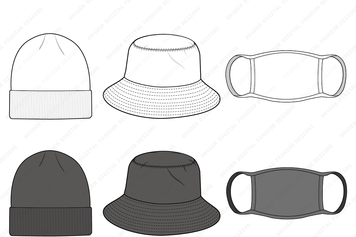 Face mask, Bucket Hat, Beanie SET, an Illustration by HYDNSTUDIO