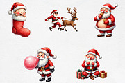 Funny Christmas Santa Clipart 1Bundl, an Illustration by CrexoraLab (Thumbnail 2 of 5)