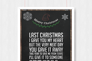 Christmas Greeting Card Chalkboard