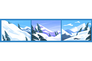 Winter mountains landscapes. Snow, an Illustration by Stock-Smart-Start