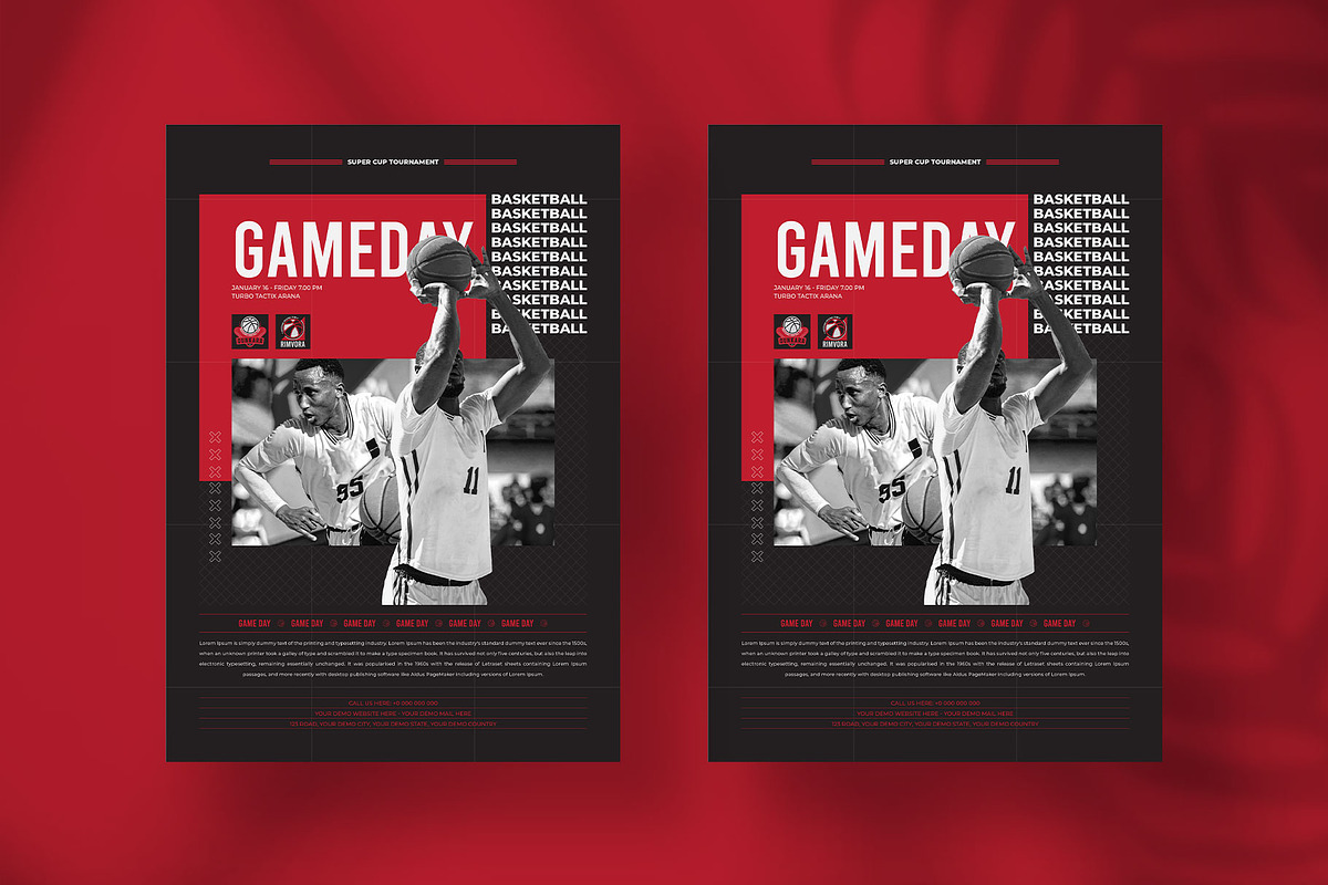 Basketball Matchday Flyer Template, a Flyer Template by Tanmoy Topu (Photo 4 of 6)