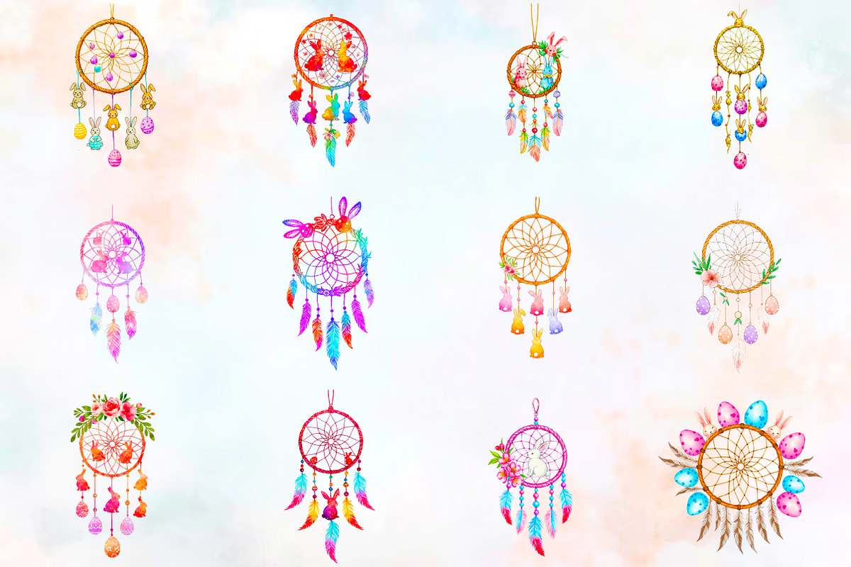 dream catcher made of Easter bunny c, an Illustration by RobertsArt (Photo 2 of 7)