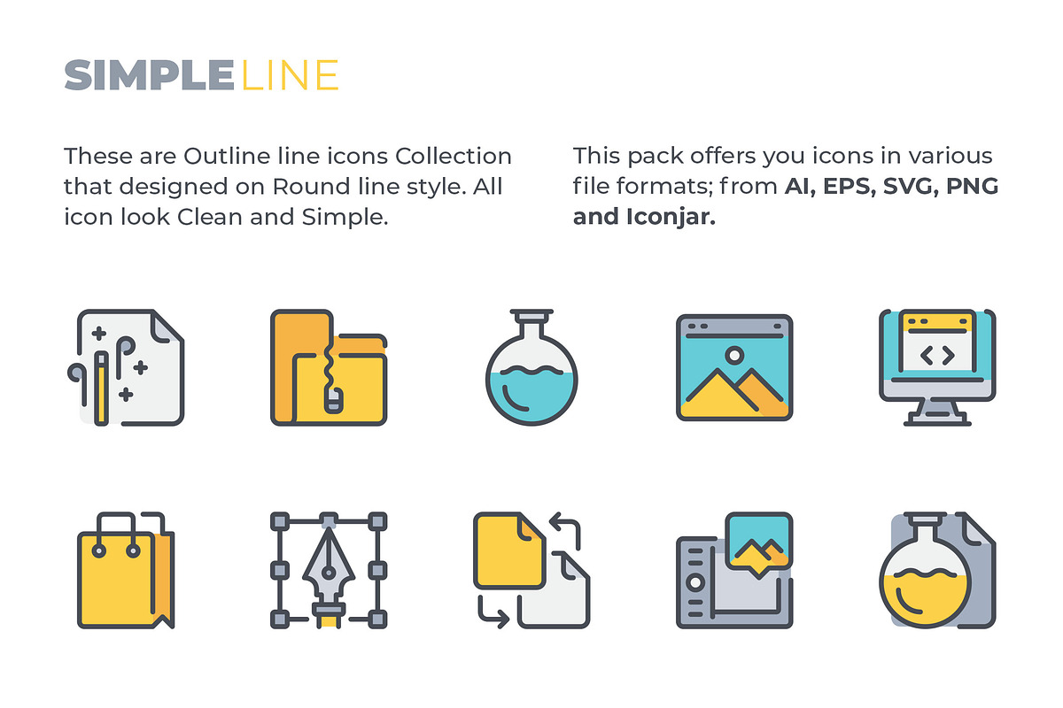 260 Color Line Icon x2, an Outline Icon by Just Icon (Photo 2 of 8)