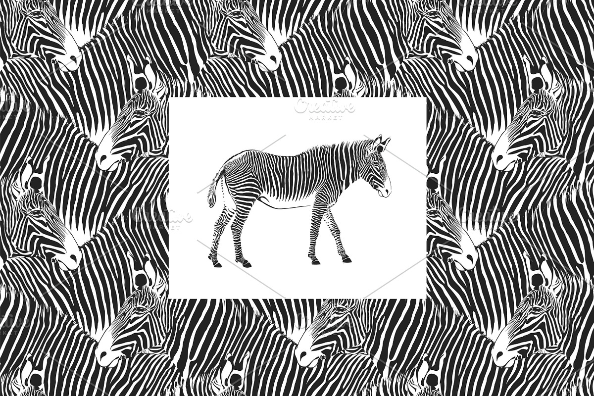 2 zebras seamless pattern, a Pattern Graphic by Crazy nook (Photo 2 of 2)