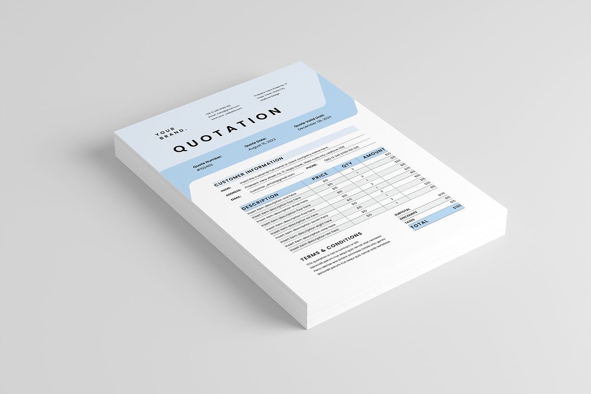Quotation | MS Word & Indesign, a Stationery Template by Leaflove