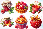 Watercolor Autumn Raspberry Clipart, a Seasonal Illustration by Canvas Craft (Thumbnail 3 of 8)